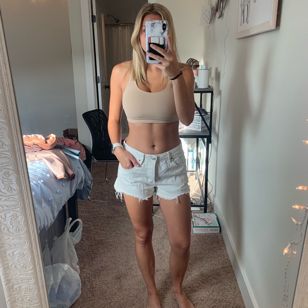 Pacsun white distressed shorts